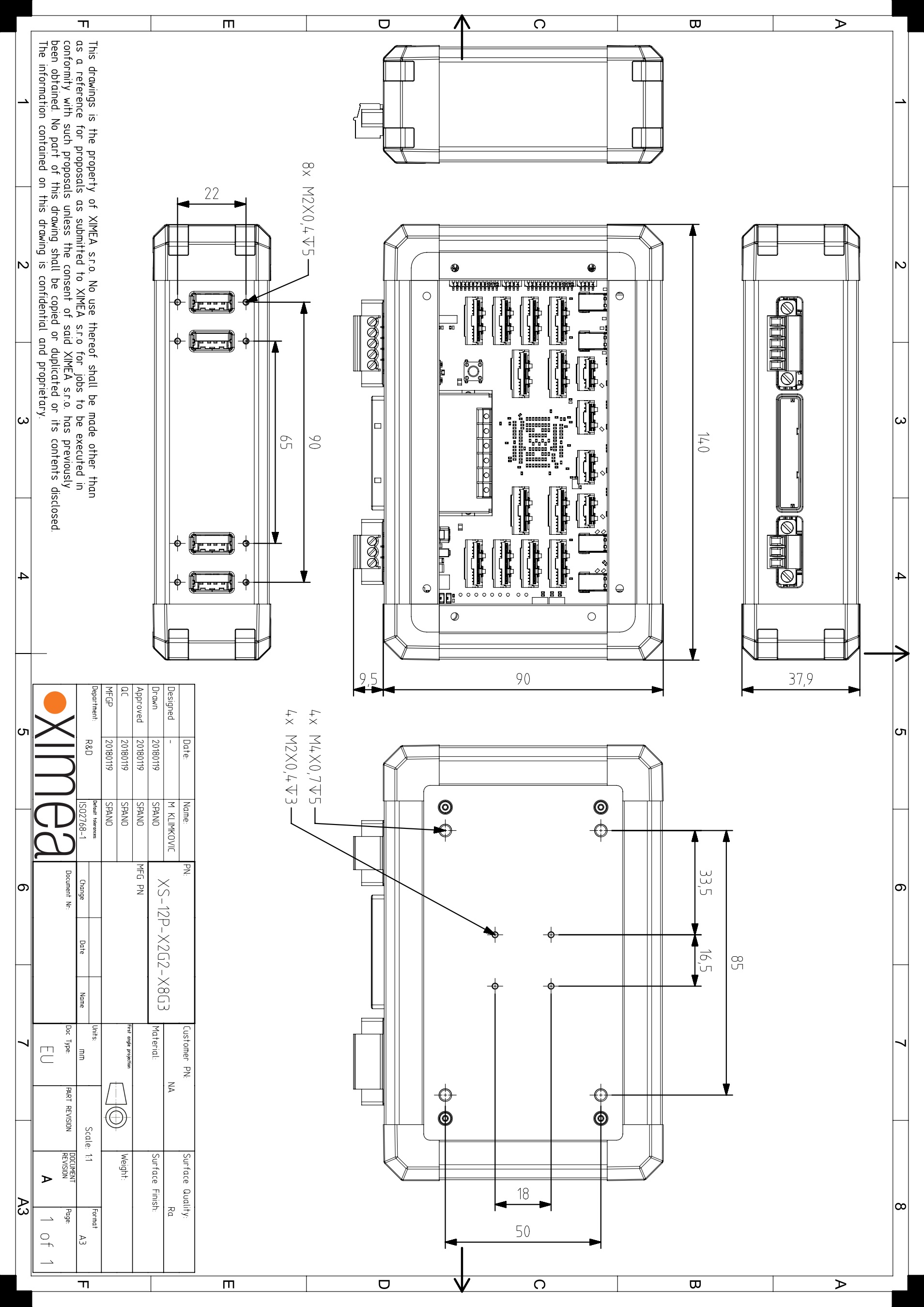 mechanical drawing multiple cameras setup